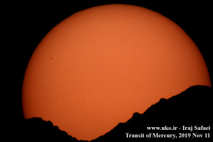 Photography of transit of Mercury, 2019 Nov 11, by Iraj Safaei from University of Kashan Observatory