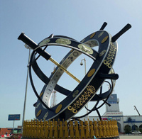 Design and Construction of Sundial, Moondial and Equatorial Ring by Iraj Safaei at Bandar Lenge (Lenge port), head of University of Kashan Observatory