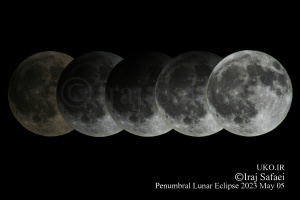 Photography of Penumbral lunar eclipse of May 5, 2023