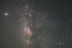 بخش مرکزی راه کاهکشان در آسمان نیاسر - ۲۵ شهریور ۱۳۹۹