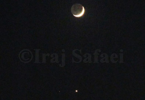 تصویربرداری از پدیده گِرد آمدن ماه با دو سیاره ناهید و بهرام توسط ایرج صفایی در رسدخانه دانشگاه کاشان