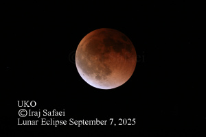 تصویربرداری از ماه‌گرفتگی ۱۶ شهریور ۱۴۰۴ توسط ایرج صفایی در رسدخانه دانشگاه کاشان