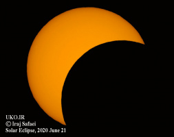Photographie et réalisation d'animation de l'éclipse solaire, 2020, 21 juin, de l'observatoire de l'université de Kashan par Iraj Safaei