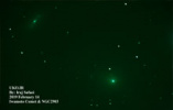 Photographie primaire de la comète d'Iwamoto par Iraj Safaei à l'observatoire de l'université de Kashan