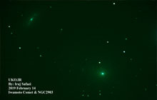 Iraj Safaei'nin Iwamoto Comet'in Kashan Gözlemevi Üniversitesi'nde çekilmiş fotoğrafı
